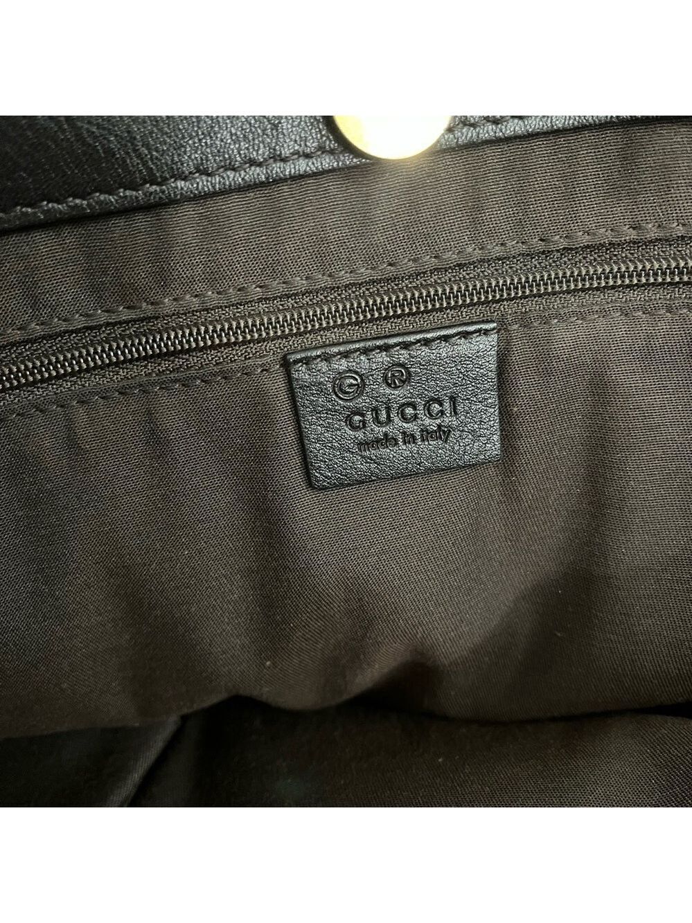 GUCCI GG BROWN CANVAS CREST TOTE - Picture 12 of 15